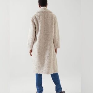 COS Fuzzy Faux Fur Teddy Fleece Coat, Size 10